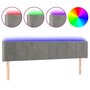 Voir la diapositive 2 : VIDAXL Tete de lit a LED Gris clair 183x16x78/88 cm Velours