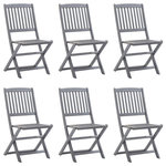 VIDAXL Chaises pliables d'exterieur lot de 6 Bois d'acacia solide