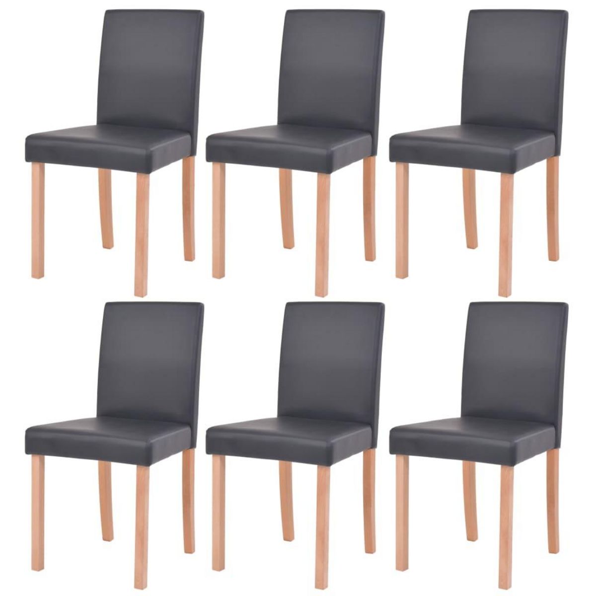 VIDAXL Table et chaises 7 pcs Cuir synthetique Chene Noir