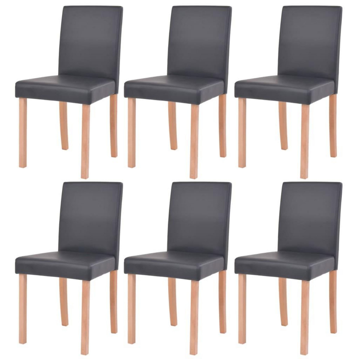 VIDAXL Table et chaises 7 pcs Cuir synthetique Chene Noir