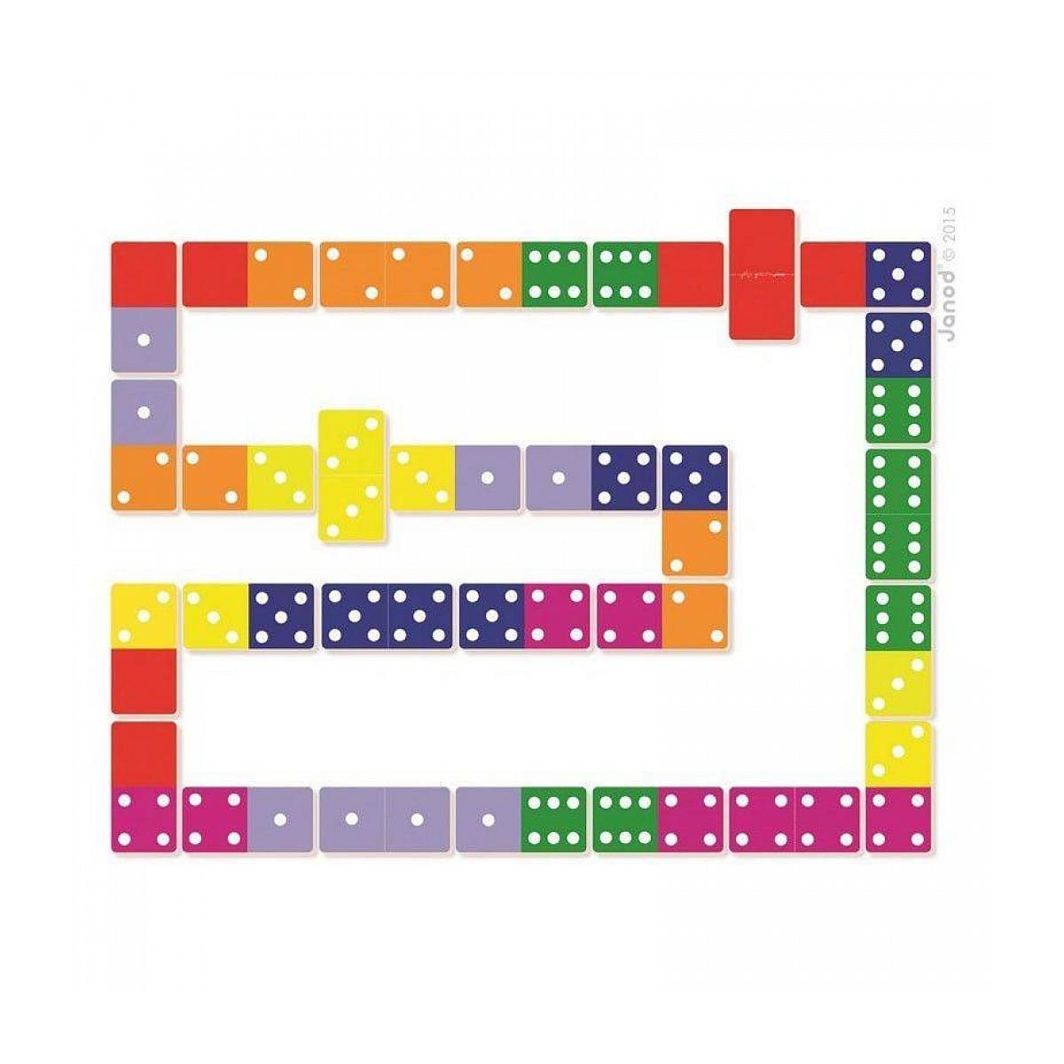 Juratoys-Janod Dominos Géants Jungle pour Enfants - Jeu Éducatif avec Animaux Sauvages