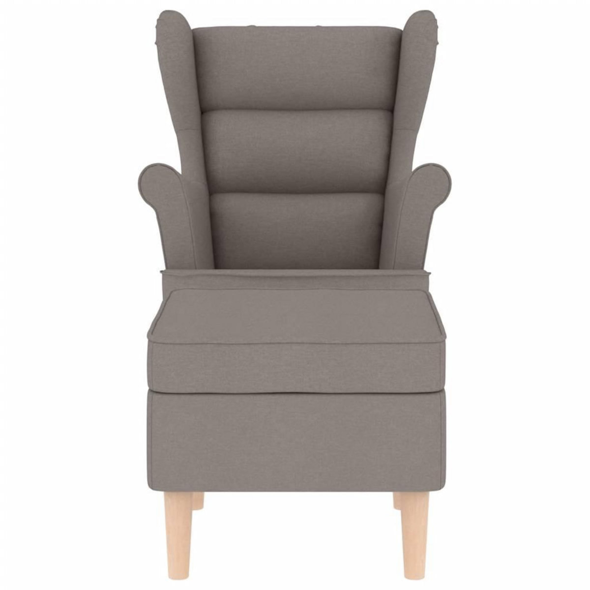 VIDAXL Fauteuil avec repose-pied Taupe Tissu