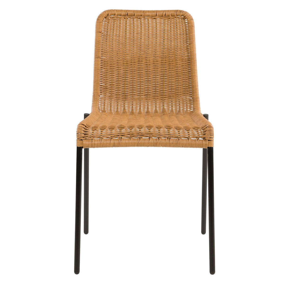 MAISON PAVANE Table et chaises de jardin 8 personnes, bois, résine tressée naturelle-Tunga