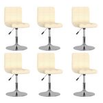 VIDAXL Chaises pivotantes a manger lot de 6 Creme Tissu