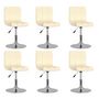 Voir la diapositive 1 : VIDAXL Chaises pivotantes a manger lot de 6 Creme Tissu