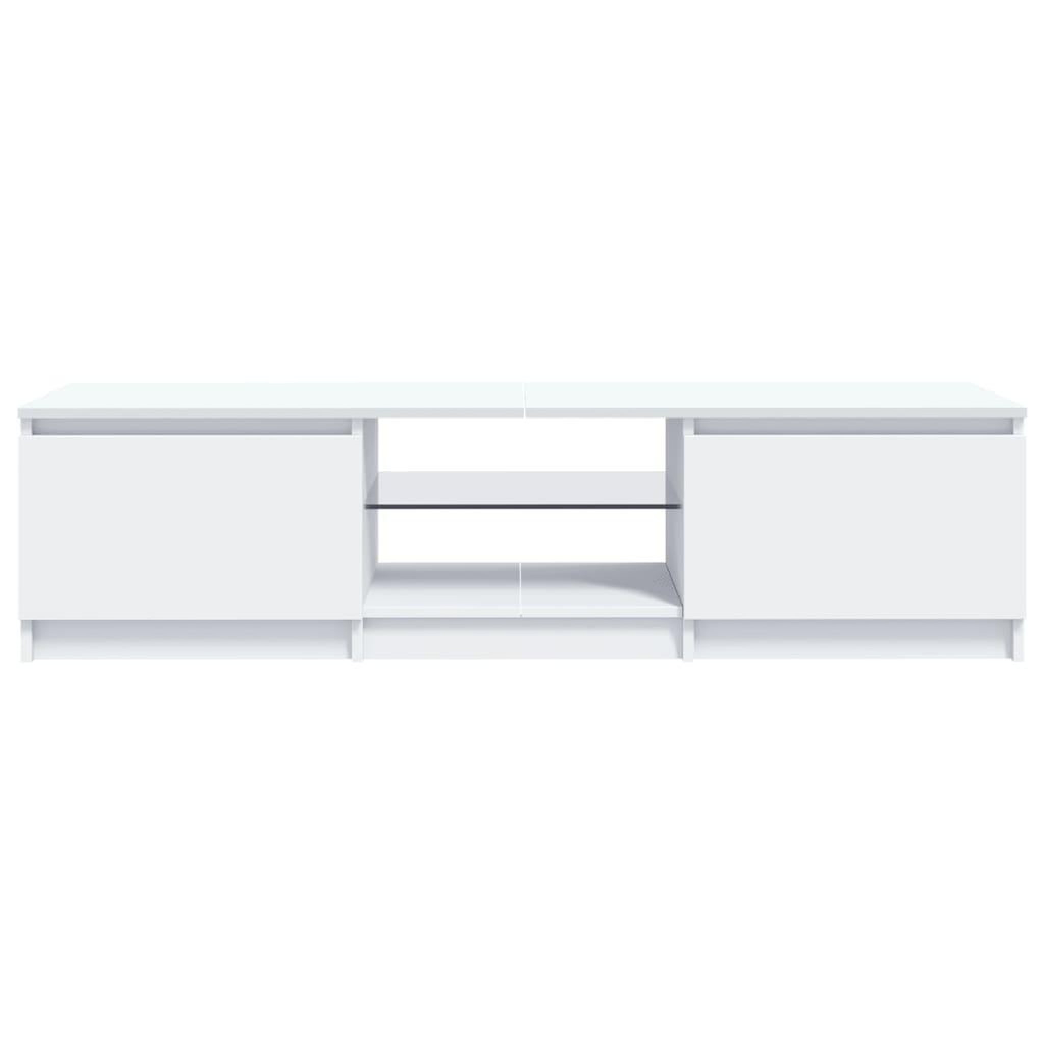 Voir la diapositive 5 : VIDAXL Meuble TV avec lumieres LED blanc 140x40x35,5 cm