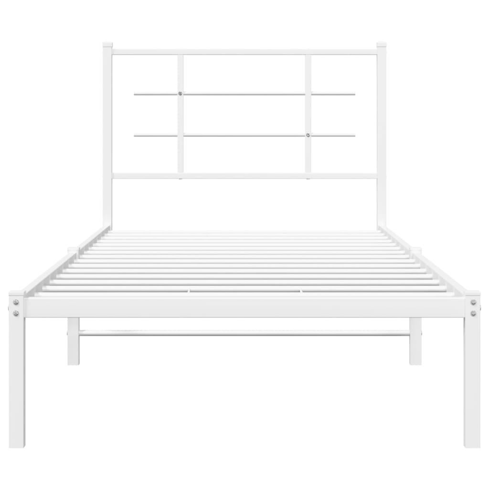 Voir la diapositive 5 : VIDAXL Cadre de lit metal sans matelas avec tete de lit blanc 90x200cm