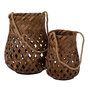Voir la diapositive 2 : Paris Prix Lanterne Ronde en Bambou  Tresse  30cm Marron
