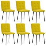 VIDAXL Chaises a manger lot de 6 jaune velours