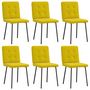 Voir la diapositive 1 : VIDAXL Chaises a manger lot de 6 jaune velours