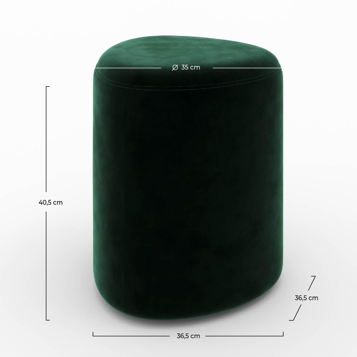 Rendez vous déco Pouf en velours vert - Emmy