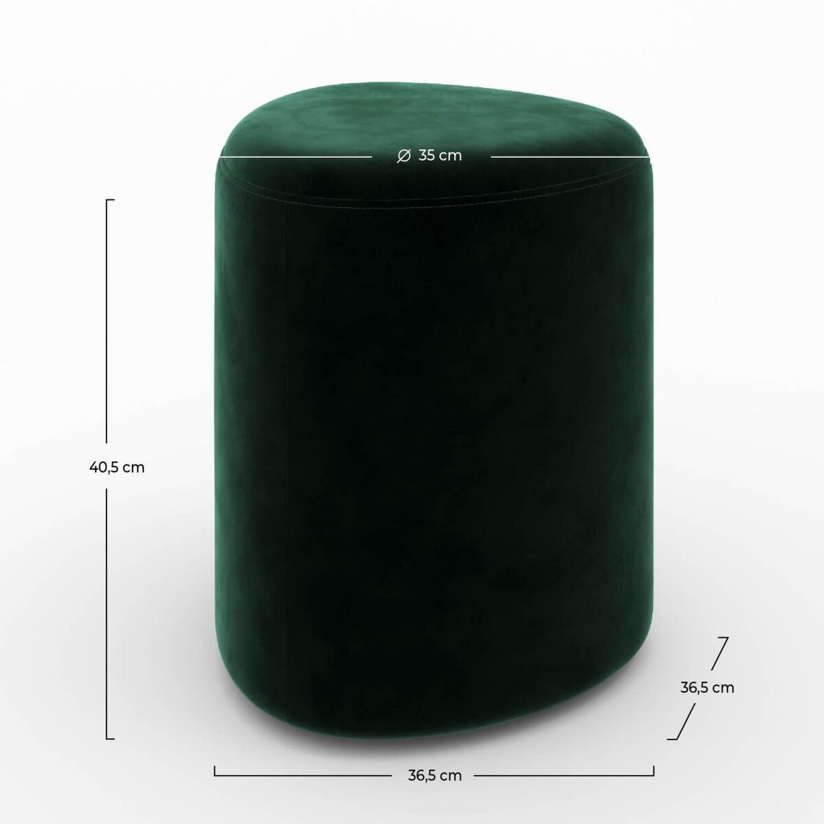 Rendez vous déco Pouf en velours vert - Emmy
