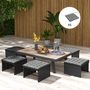 Voir la diapositive 4 : OUTSUNNY Lot de 6 coussins de chaises de jardin avec attaches gris