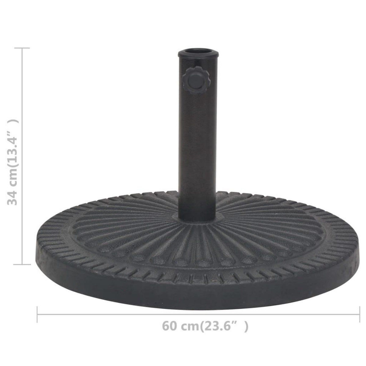 VIDAXL Socle de parasol Resine Rond Noir 29 kg