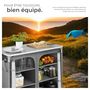 Voir la diapositive 4 : tectake Meuble de camping deluxe avec 6 compartiments pliable gris