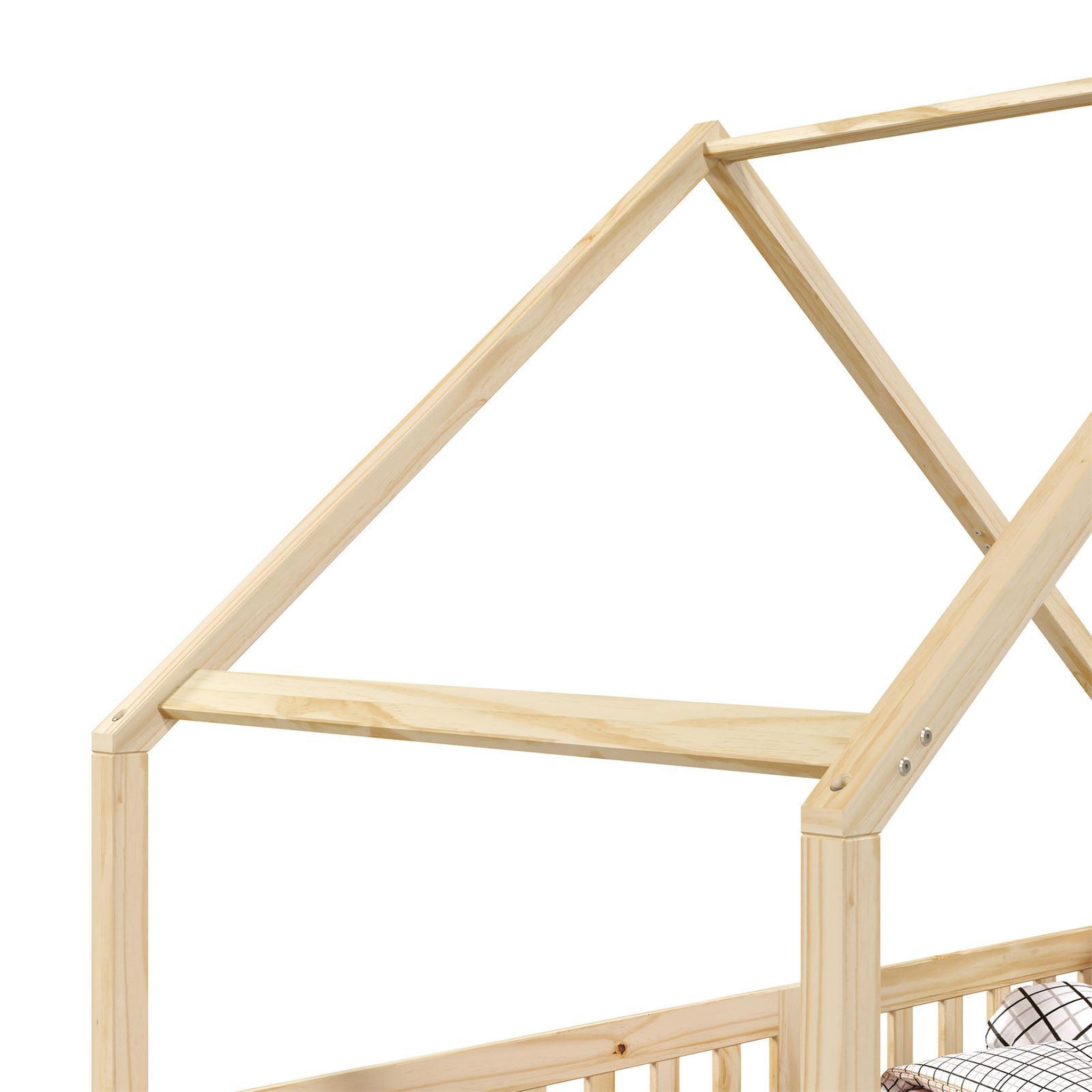Voir la diapositive 4 : IDIMEX Lit cabane  asymétrique CORA 90 x 200 cm en pin massif