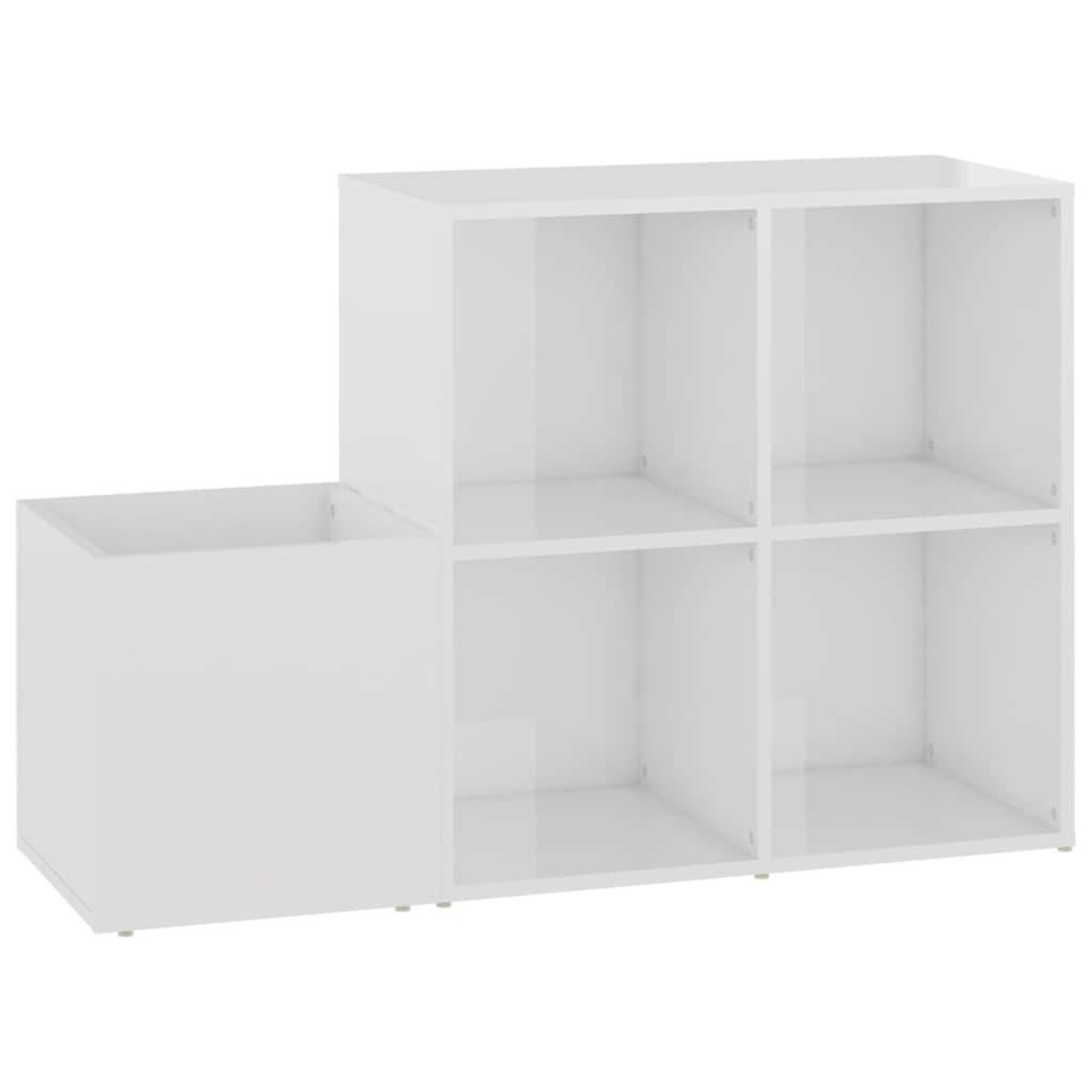 Voir la diapositive 2 : VIDAXL Armoire a chaussures d'entree blanc brillant bois ingenierie