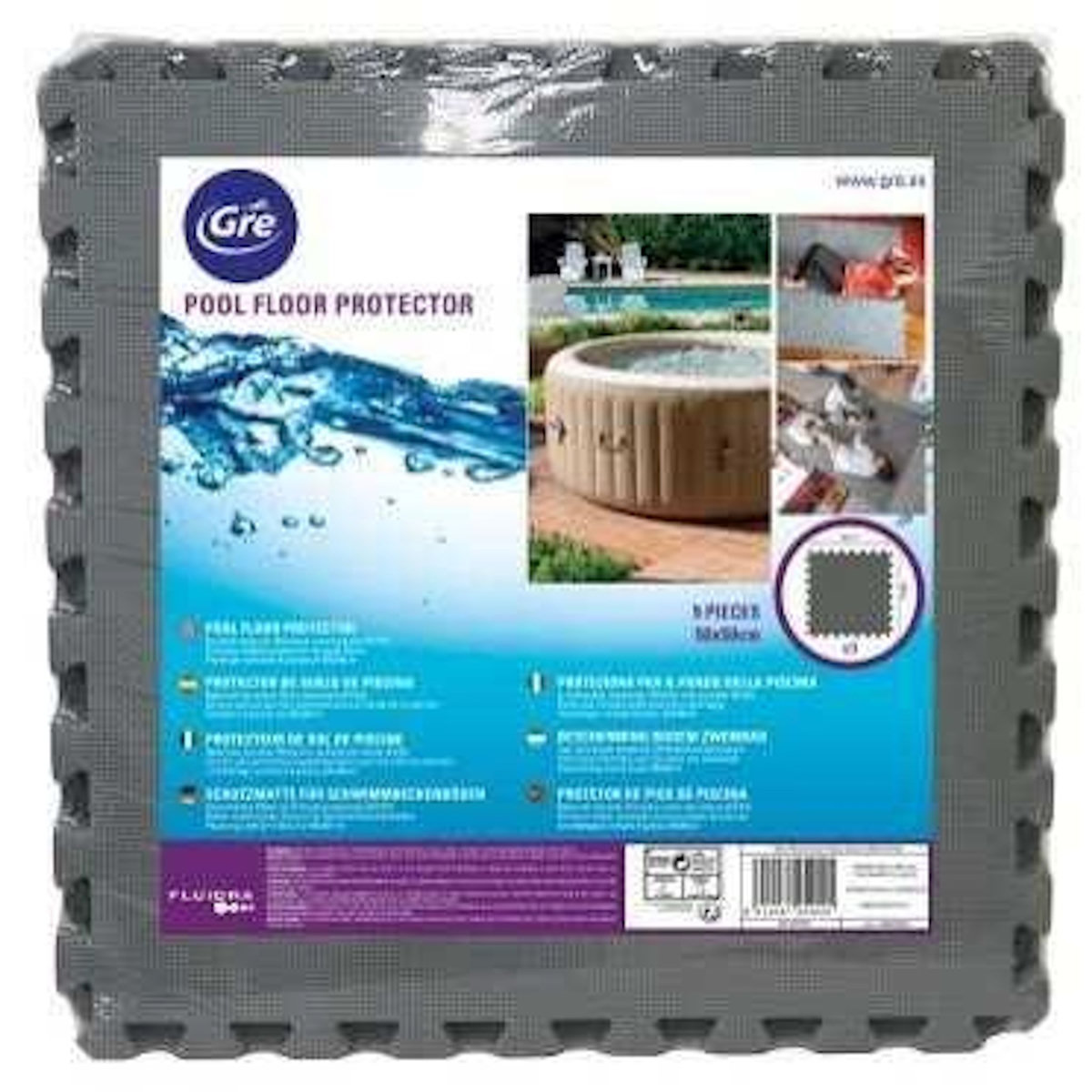 GRE Tapis de sol en dalles puzzle 50 x 50 cm gris anthracite, ep 8mm