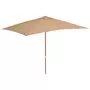 VIDAXL Parasol d'exterieur avec mat en bois 200 x 300 cm Taupe