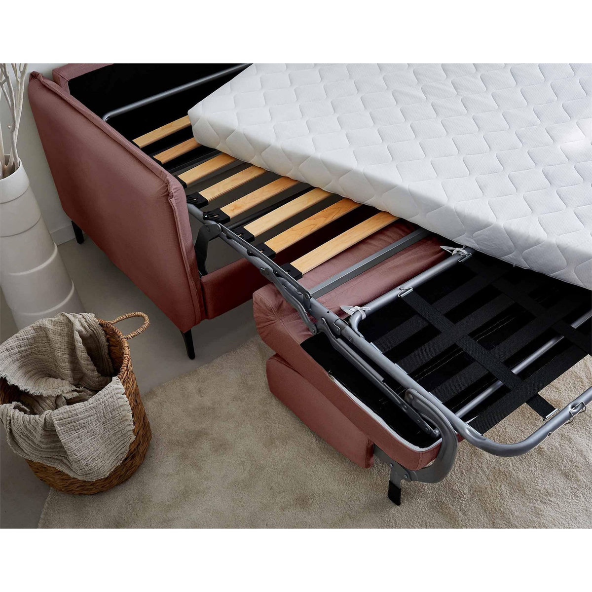 LISA DESIGN Agate - canapé 3 places convertible - couchage quotidien - matelas 14 cm - en velours