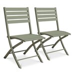 Paris Prix Lot de 2 Chaises de Jardin Pliantes  Marius  82cm Kaki