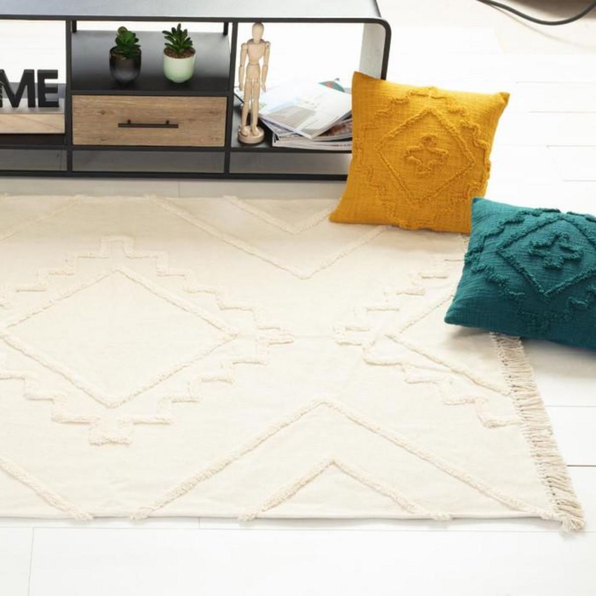 ATMOSPHERA Tapis Déco Tufté  Inca  120x170cm Ivoire