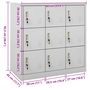 Voir la diapositive 6 : VIDAXL Armoire a casiers Gris clair 90x45x92,5 cm Acier