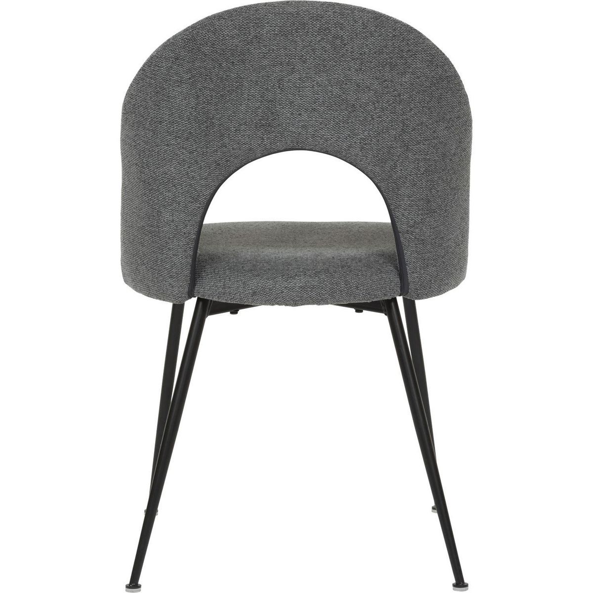 TOILINUX Lot de 4 chaises pieds métal assise tissu RAVEN - Gris