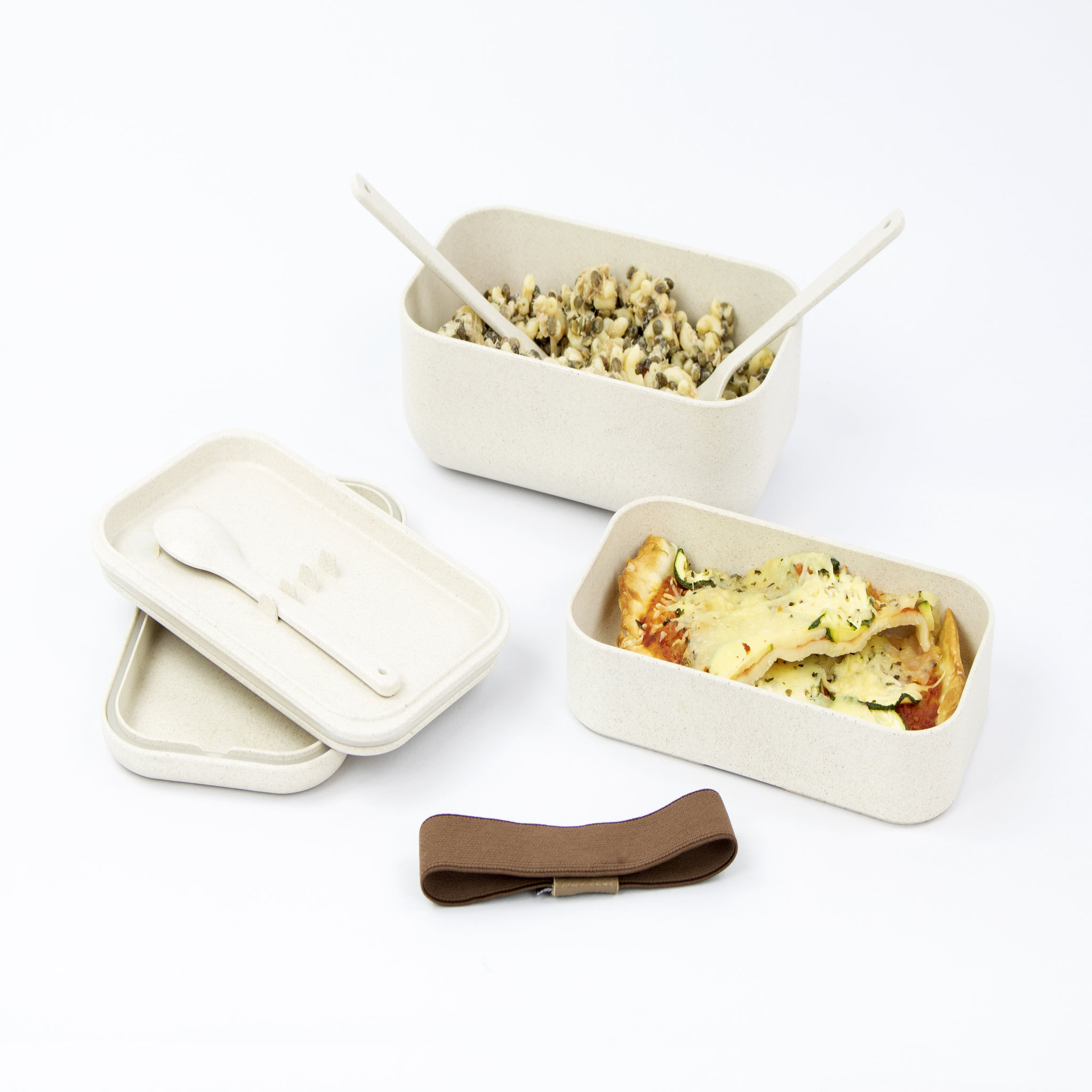 Voir la diapositive 2 : Lunch box 1,2L 2 compartiments en fibre de riz