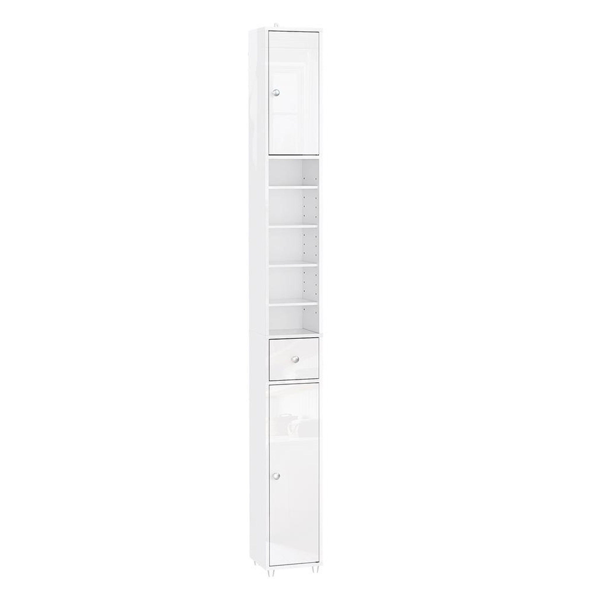 SOBUY SoBuy - Colonne De Salle De Bain à un tiroir - Blanc - 20x20x180cm - Minimaliste - BZR167-GW