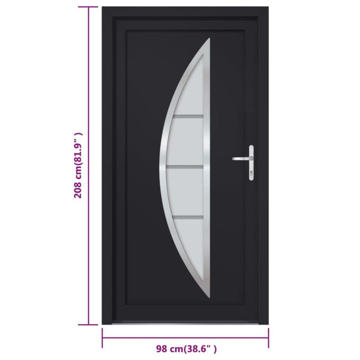 VIDAXL Porte d'entree anthracite 98x208 cm PVC