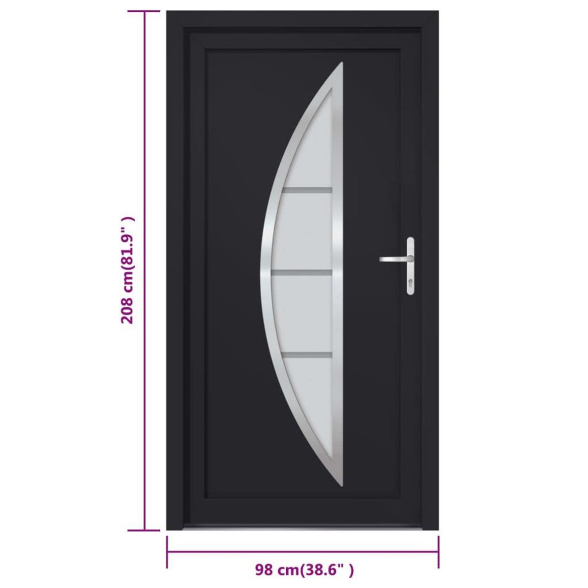 VIDAXL Porte d'entree anthracite 98x208 cm PVC
