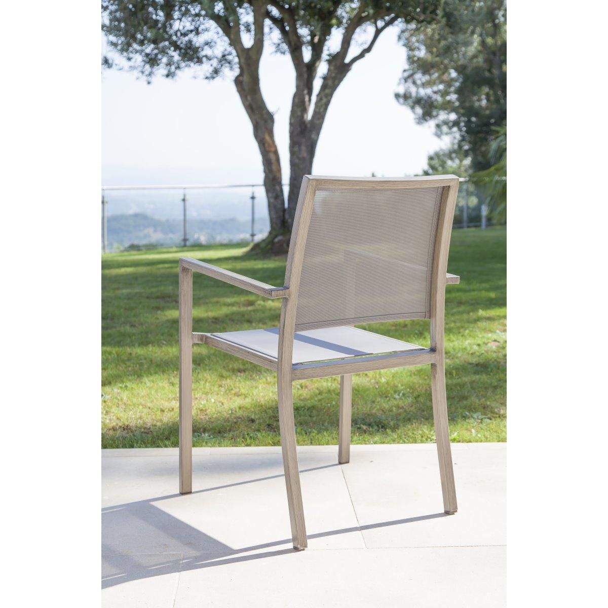 Fauteuil de jardin442980 empilable aluminium textilène TABIA