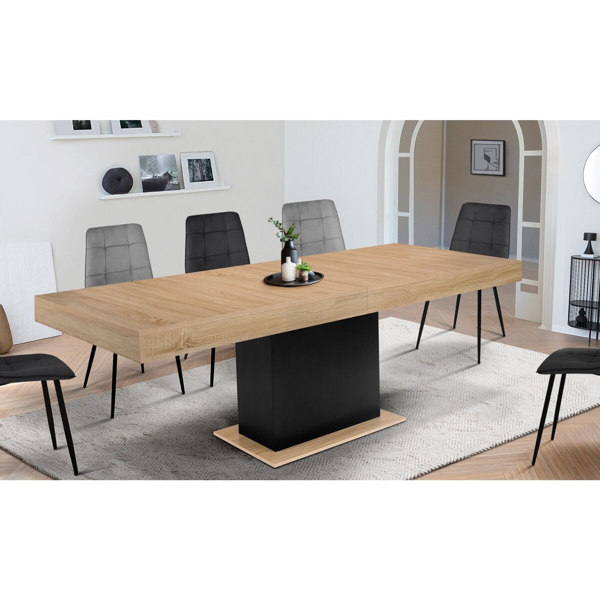 Table de séjour salle à manger extensible L160/200 cm TINA