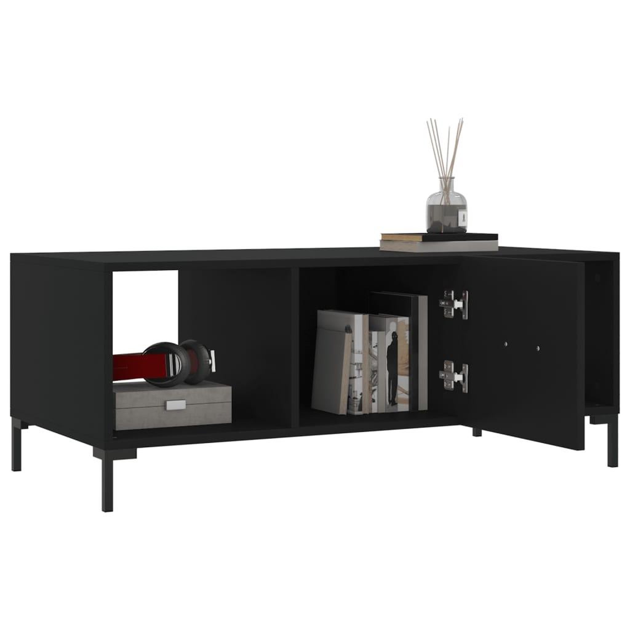 Voir la diapositive 4 : VIDAXL Table basse noir 102x50x40 cm bois d'ingenierie