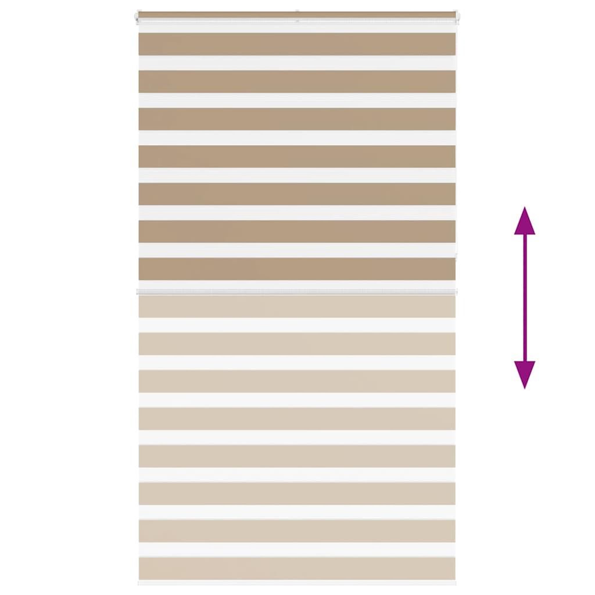 Voir la diapositive 5 : VIDAXL Store zebre marron sable largeur du tissu 125,9cm polyester