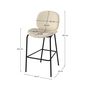 Voir la diapositive 4 : Rendez vous déco Lot de 2 chaises pour îlot central en tissu bouclé beige 63,5 cm - Iris