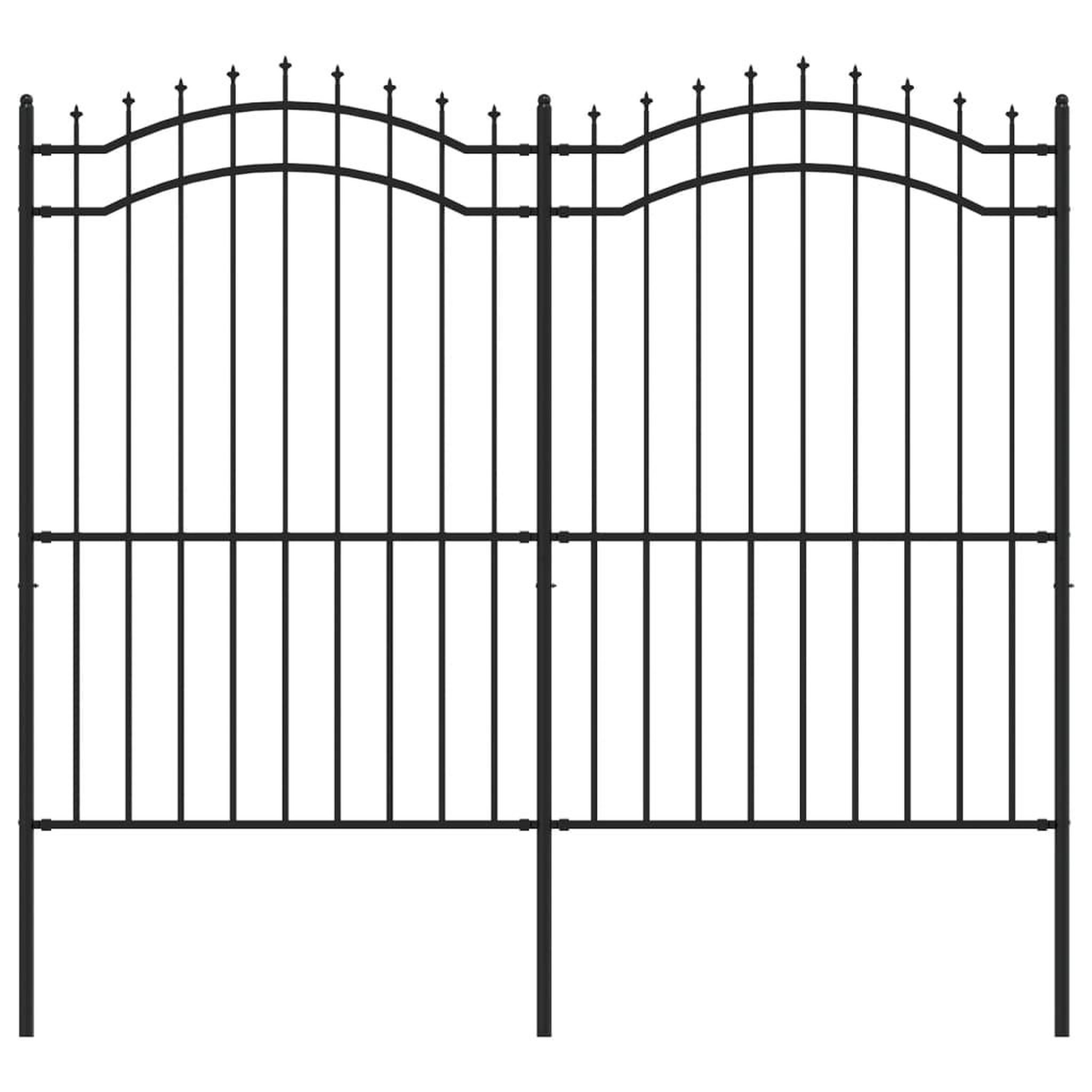 Voir la diapositive 2 : VIDAXL Cloture de jardin avec sommet de lance Noir 222 cm