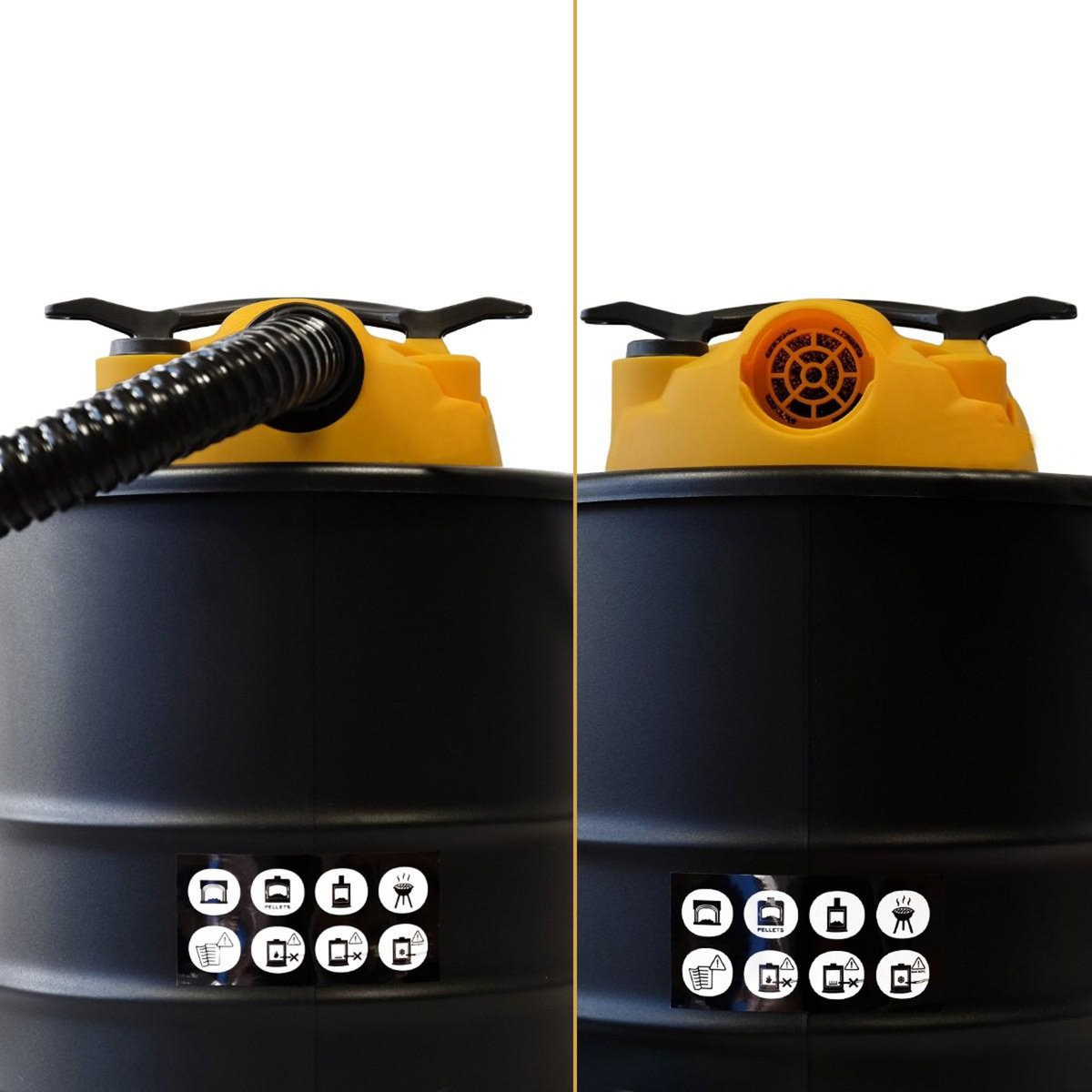 VITO Pro-Power Aspirateur de cendres 1400W 18L + 2 Filtres HEPA Fonction Souffleur Tornado VITO