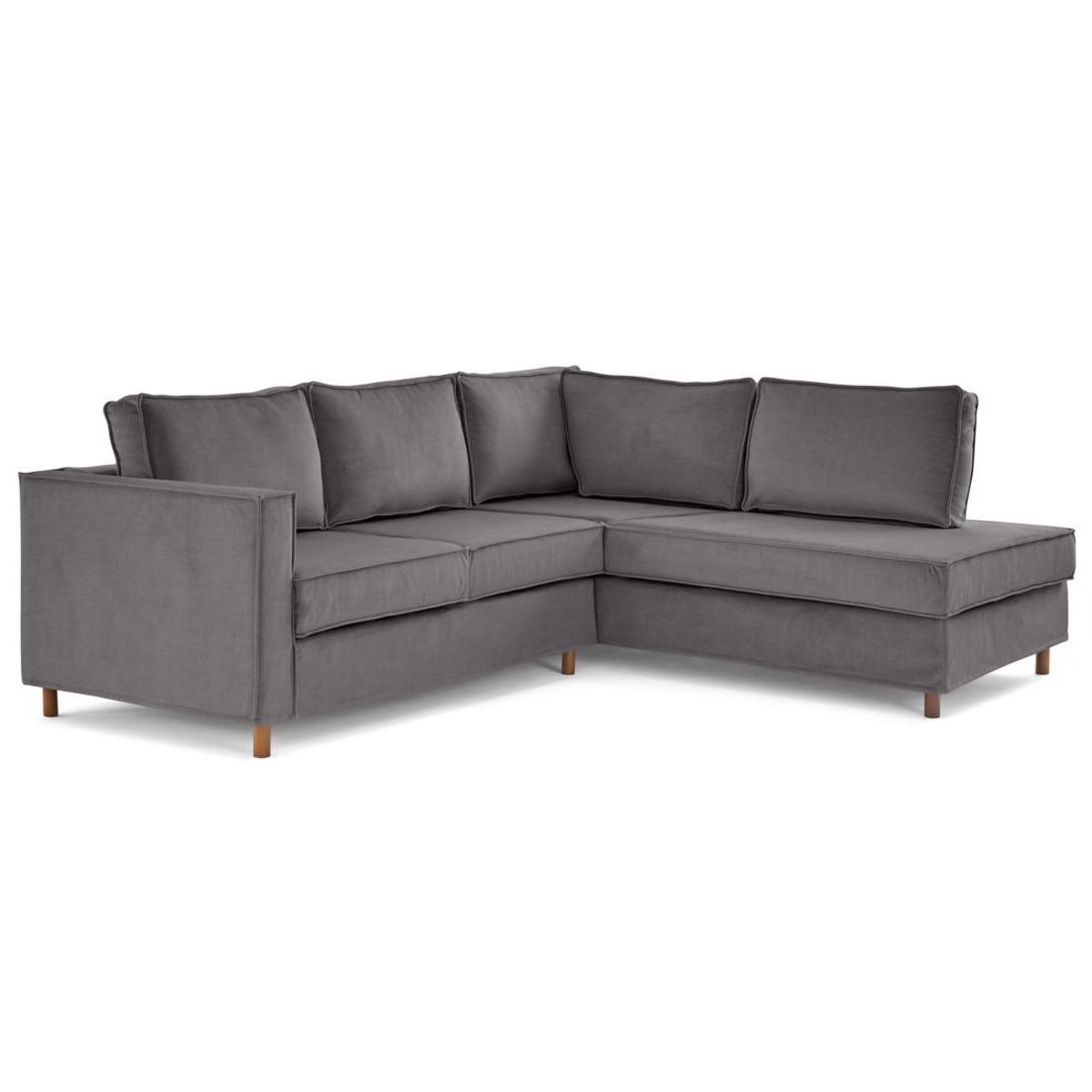 LISA DESIGN Jake - canapé déhoussable d'angle droit 5 places en velours