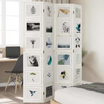 VIDAXL Cloison de separation 4 panneaux blanc bois de paulownia massif