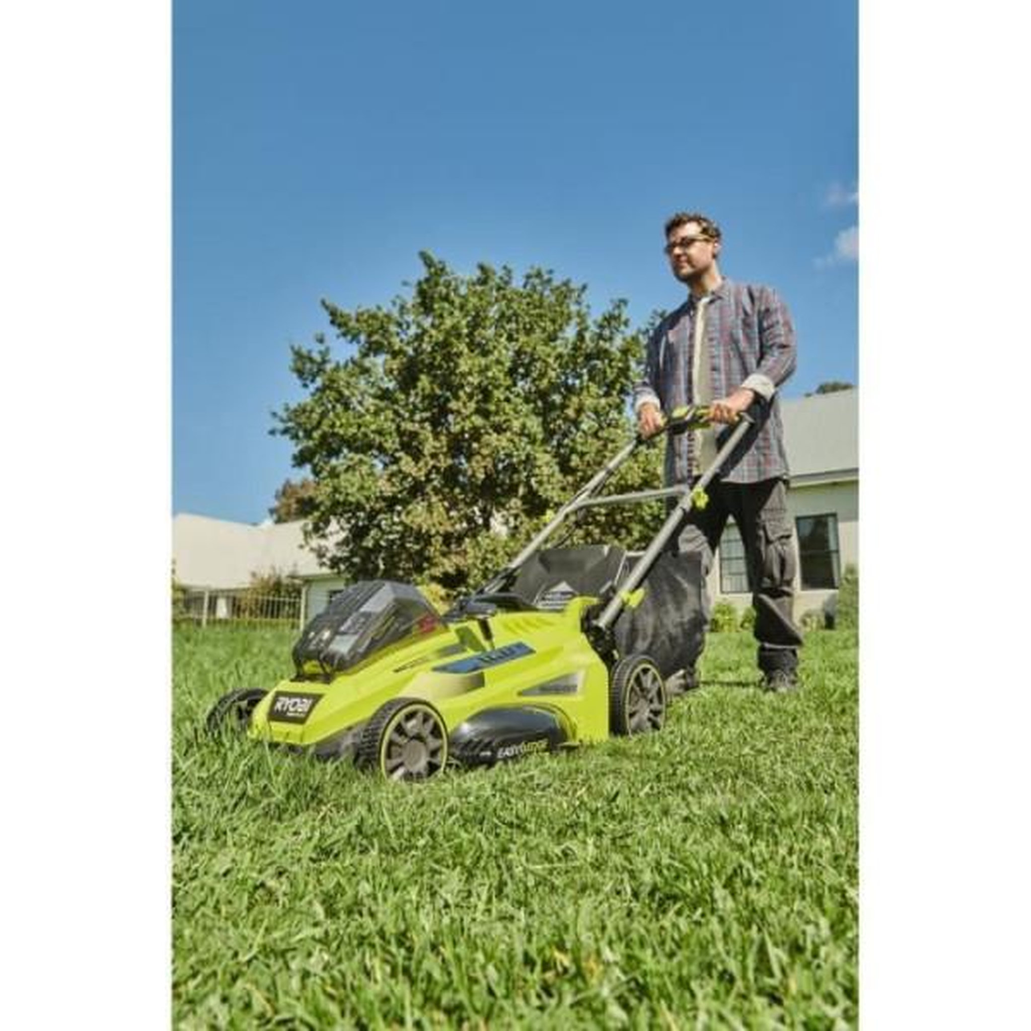 Voir la diapositive 4 : Ryobi Tondeuse a Gazon RYOBI -   36V MAXPOWER Power Assist™ Brushless - Ø coupe 46 cm - ramassage/mulching + batterie 5 Ah & charg. - RLM36X4