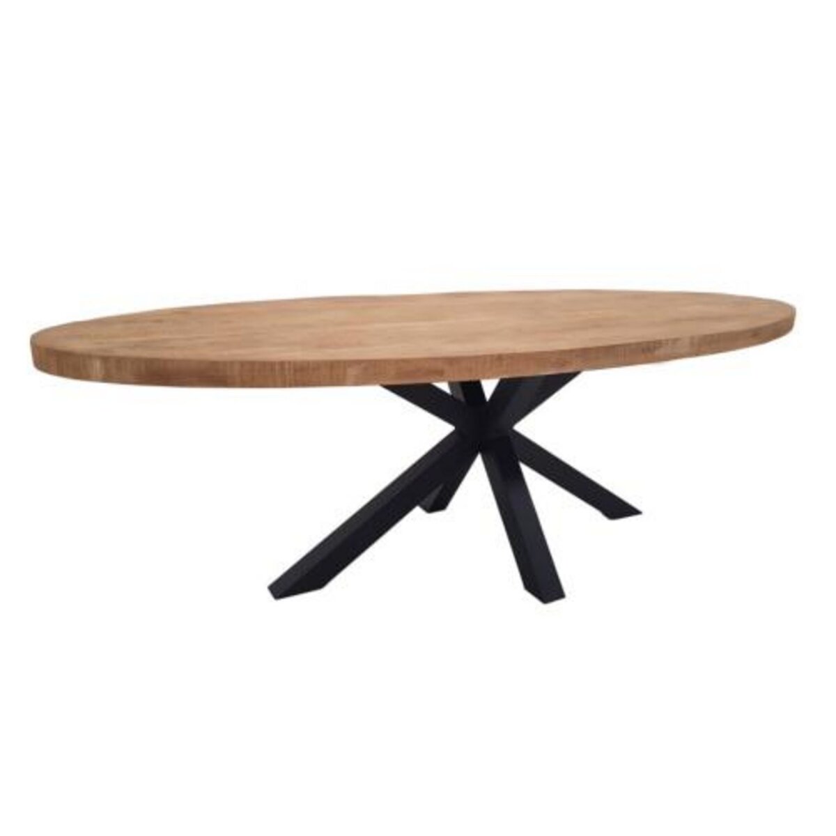 NOUVOMEUBLE Table 220 cm ovale en manguier et métal SAMMY