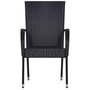 Voir la diapositive 3 : VIDAXL Chaises empilables d'exterieur lot de 6 Resine tressee Noir