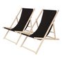 Voir la diapositive 1 : Habitat et Jardin Lot de 2 transat en bois  Chilienne  - 107 x 56.5 x 81 cm - Noir
