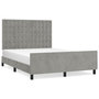 Voir la diapositive 2 : VIDAXL Cadre de lit sans matelas gris clair 140x190 cm velours