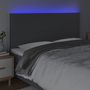 Voir la diapositive 3 : VIDAXL Tete de lit a LED Gris fonce 200x5x118/128 cm Tissu