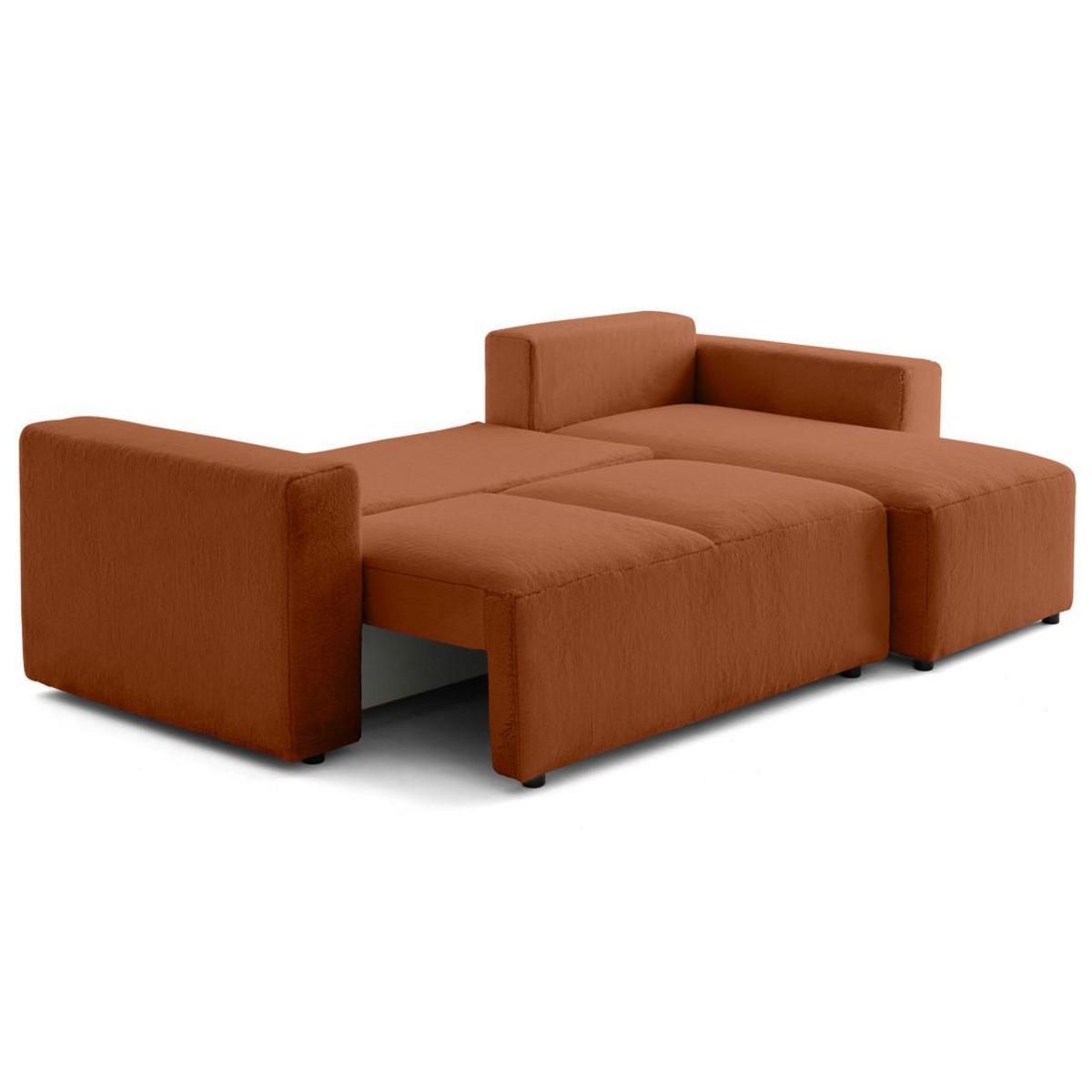 LISA DESIGN Livy - canapé d'angle réversible 4 places convertible avec coffre en fausse fourrure