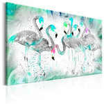 Paris Prix Tableau Imprimé  Turquoise Flamingoes. Coloris disponibles : Multicolore