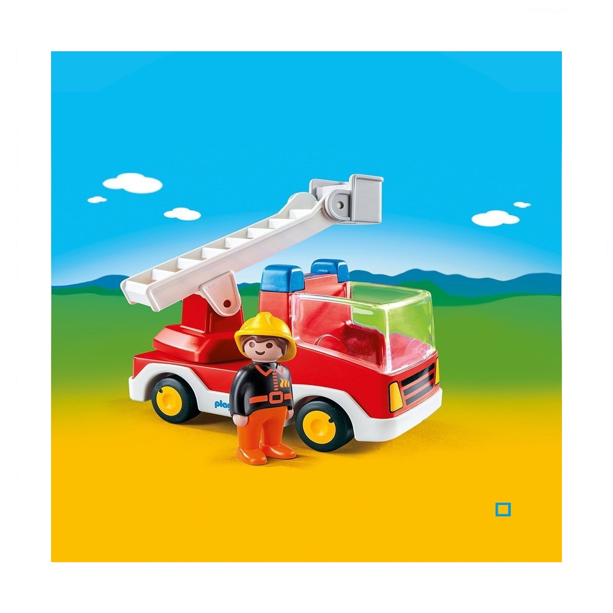 Voir la diapositive 2 : PLAYMOBIL 6967 - 1.2.3 - Camion de pompier avec échelle pivotante 